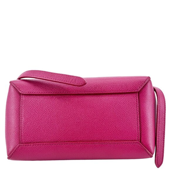 Celine  Micro Belt Grained Calfskin Leather Shoulder Bag Burgundy - Picture 10 of 16